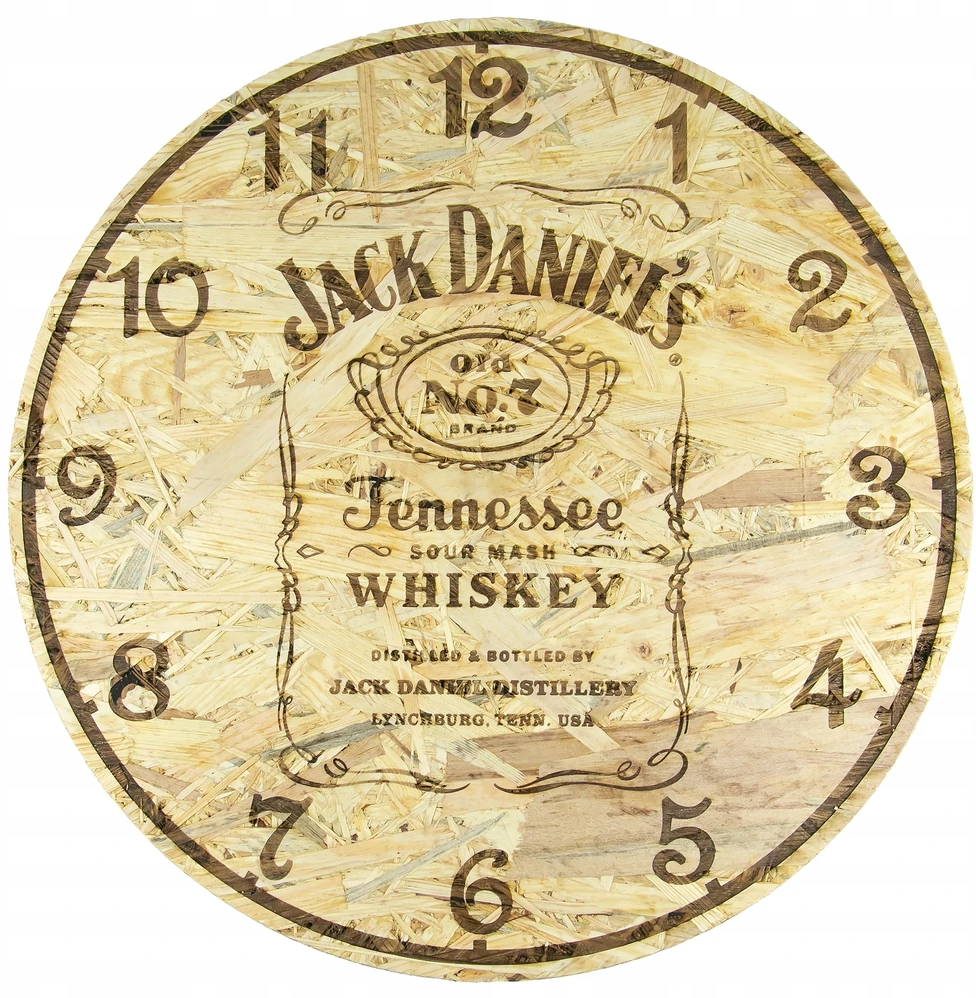Bez Marki Laikrodis su personalizacją Grawer laserowy Styl etykiety Jack Daniels OSB 40 cm