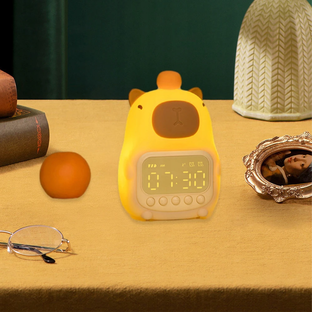 Bez Marki Laikrodis Žadintuvas Kapibara Lampka Nocna Timer Biurkowy Drzemka LED USB