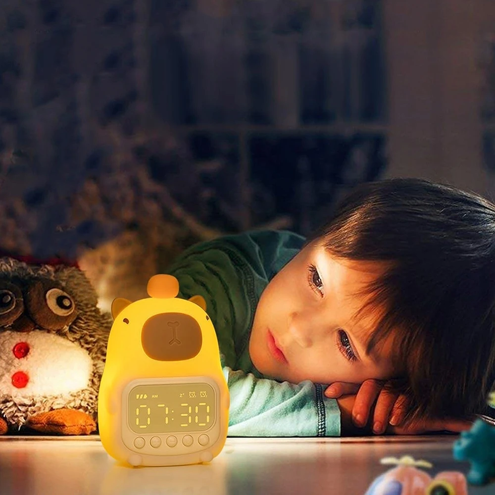 Bez Marki Laikrodis Žadintuvas Kapibara Lampka Nocna Timer Biurkowy Drzemka LED USB