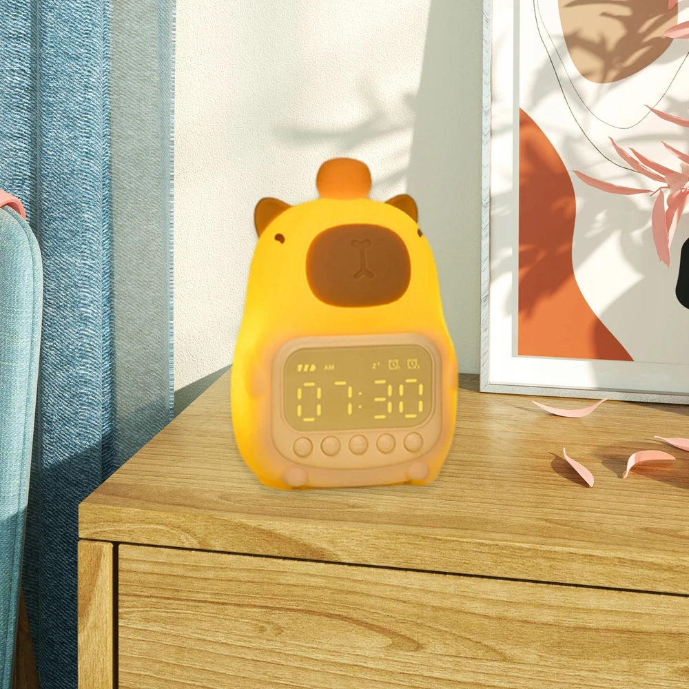 Bez Marki Laikrodis Žadintuvas Kapibara Lampka Nocna Timer Biurkowy Drzemka LED USB