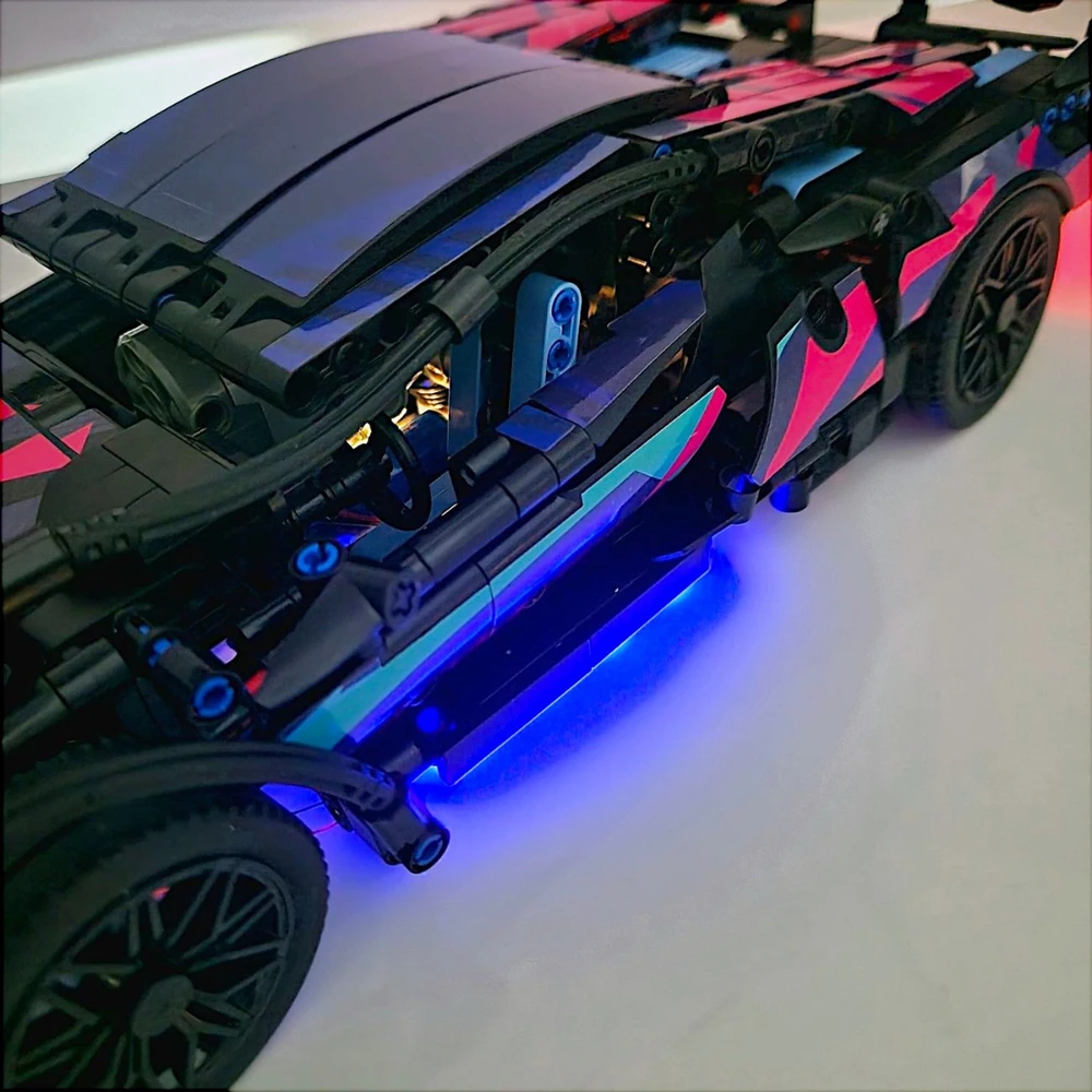 Bez Marki LAMBORGHINI KONSTRUKCINIAI BLOKAI TECHNINIAI VALDOMA AUTOMOBILIŲ LED vitrina