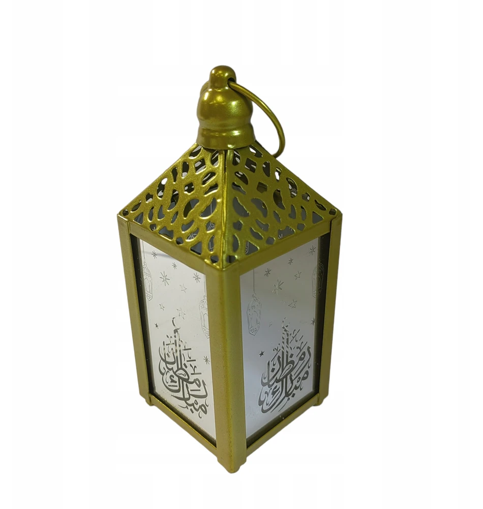 Bez Marki Lampa dekoracyjna na Ramadan metalo sp. auksinė 15cm aukščio migający płomień