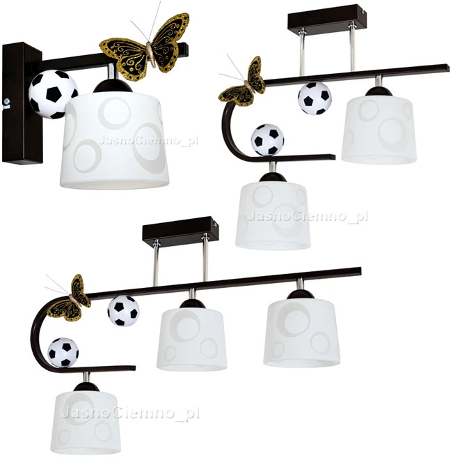Bez Marki Lampa dla chłopaka FOOTBALL 3 wenge lub mėlyna