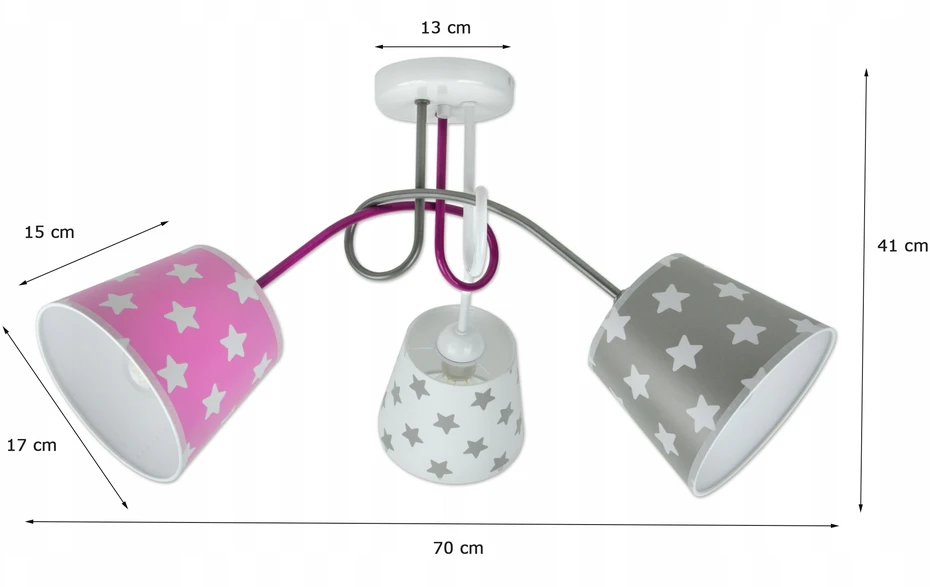 Bez Marki Lampa dziecięca sufitowa plafon abażur Gwiazdki Star KOLORY LED dla dziecka