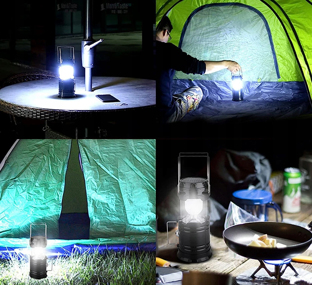 Bez Marki LAMPA LAMPKA TURYSTYCZNA akumuliatorius KEMPINGOWA SOLAR LED SKŁADANA POWERBANK