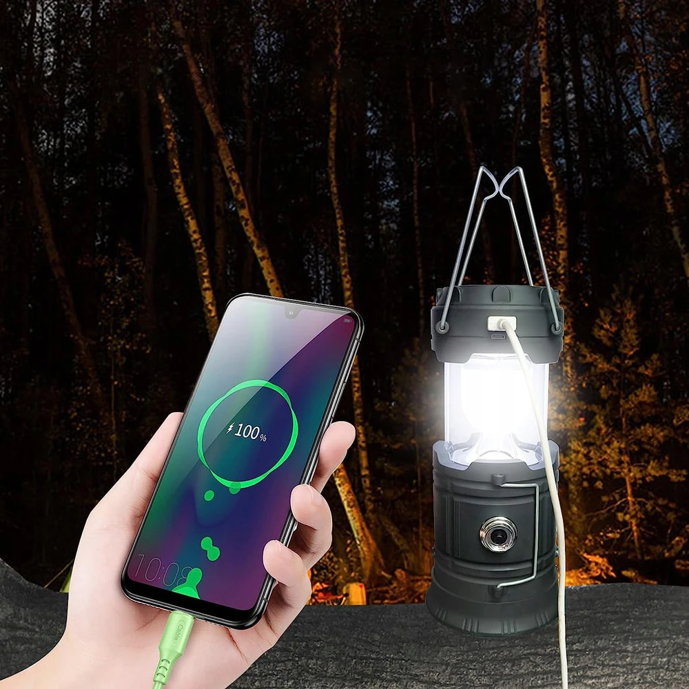 Bez Marki LAMPA LAMPKA TURYSTYCZNA akumuliatorius KEMPINGOWA SOLAR LED SKŁADANA POWERBANK