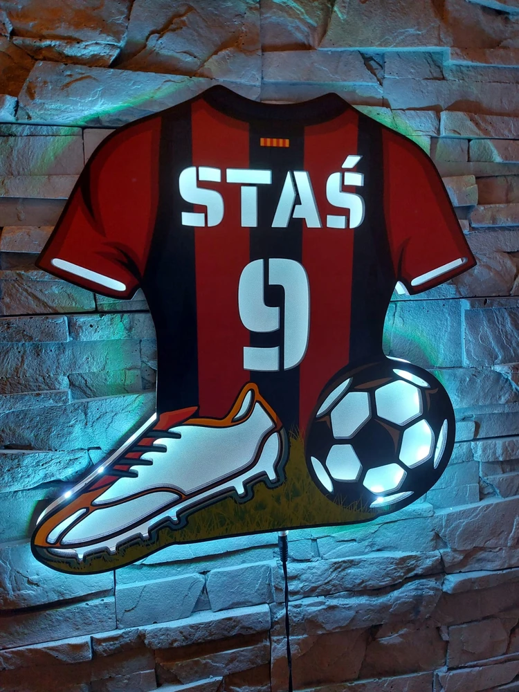 Bez Marki Lampa LED KOSZULKA FC BARCELONA Personalizowana na prezent IMIĘ pilot