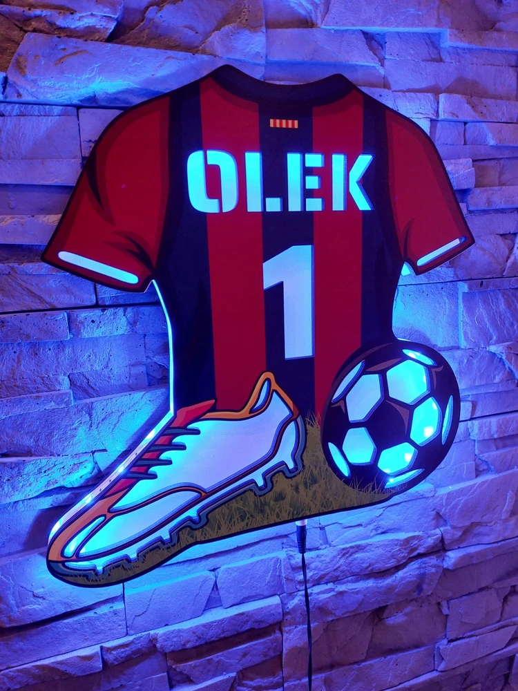 Bez Marki Lampa LED KOSZULKA FC BARCELONA Personalizowana na prezent IMIĘ pilot