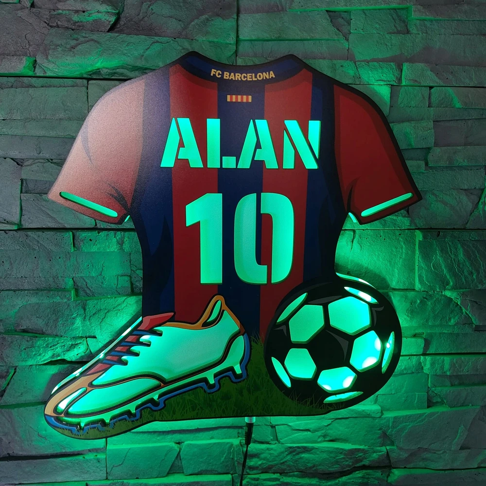 Bez Marki Lampa LED KOSZULKA FC BARCELONA Personalizowana na prezent IMIĘ pilot