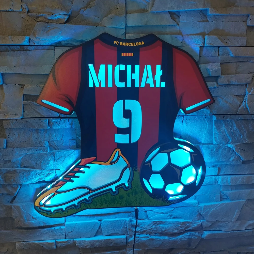 Bez Marki Lampa LED KOSZULKA FC BARCELONA Personalizowana na prezent IMIĘ pilot