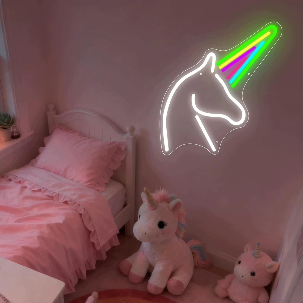 Bez Marki Lampa LED Neon Light Konik Vienaragis Znak LED Vienaragis kolorowy YDH