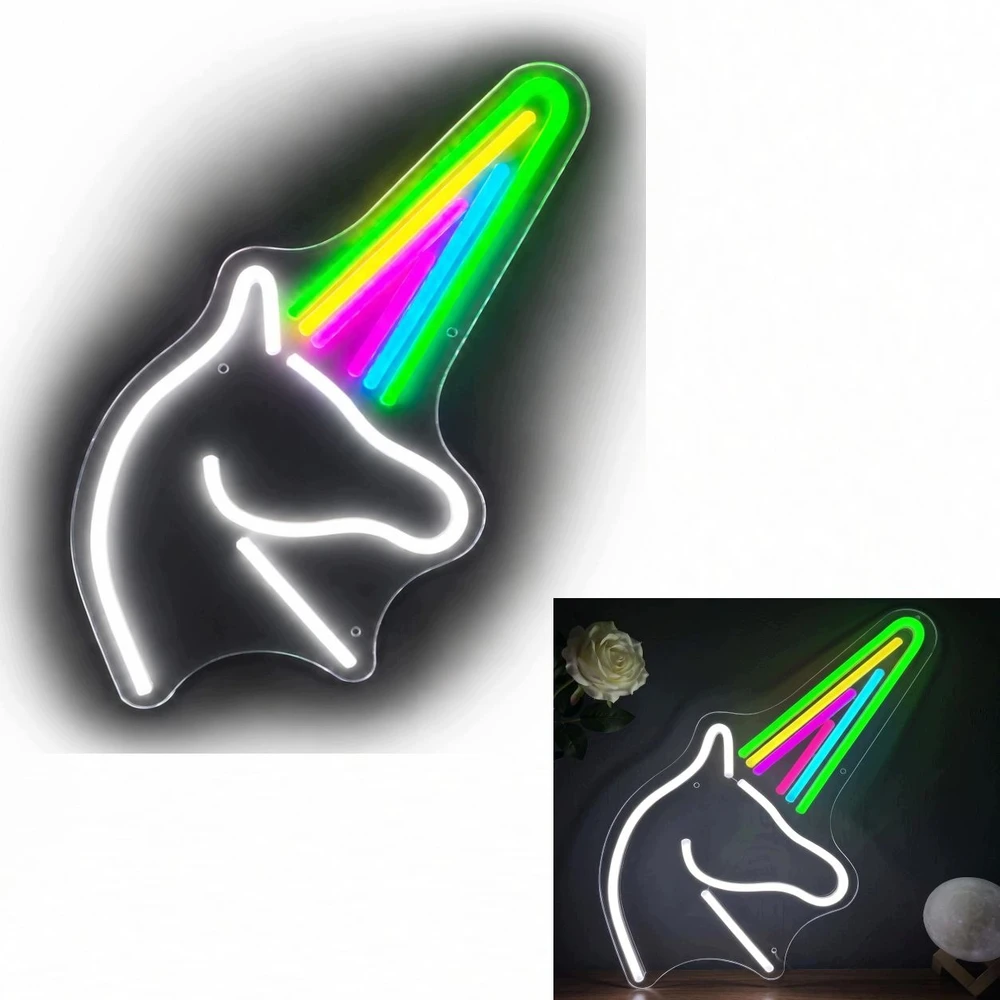 Bez Marki Lampa LED Neon Light Konik Vienaragis Znak LED Vienaragis kolorowy YDH