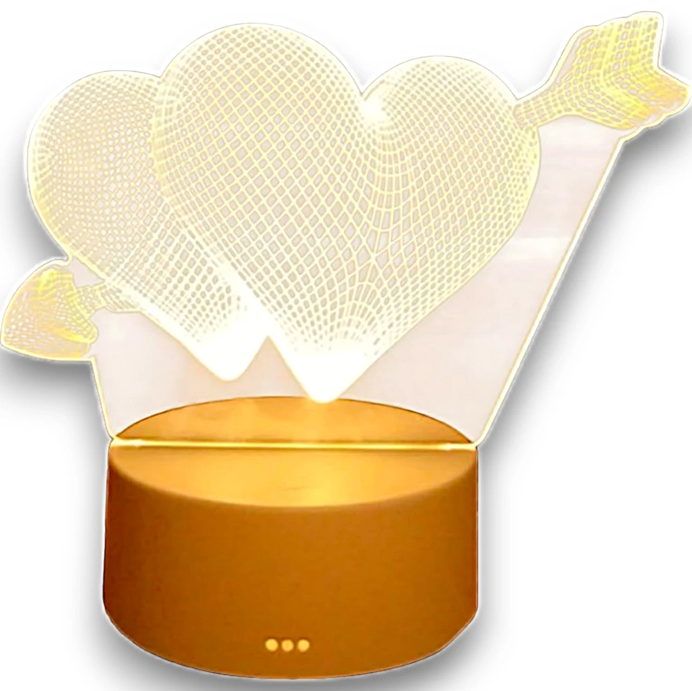 Bez Marki LAMPA LED NOCNA SERCA PODŚWIETLANE 3D LAMPKA OZDOBNA LOVE DO SYPIALNI USB