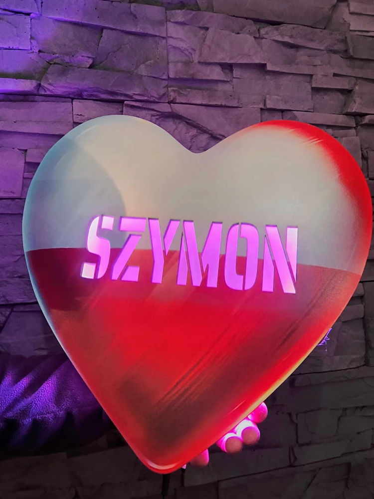 Bez Marki Lampa Led POLSKA Serce kolory personalizowana w kształcie serca