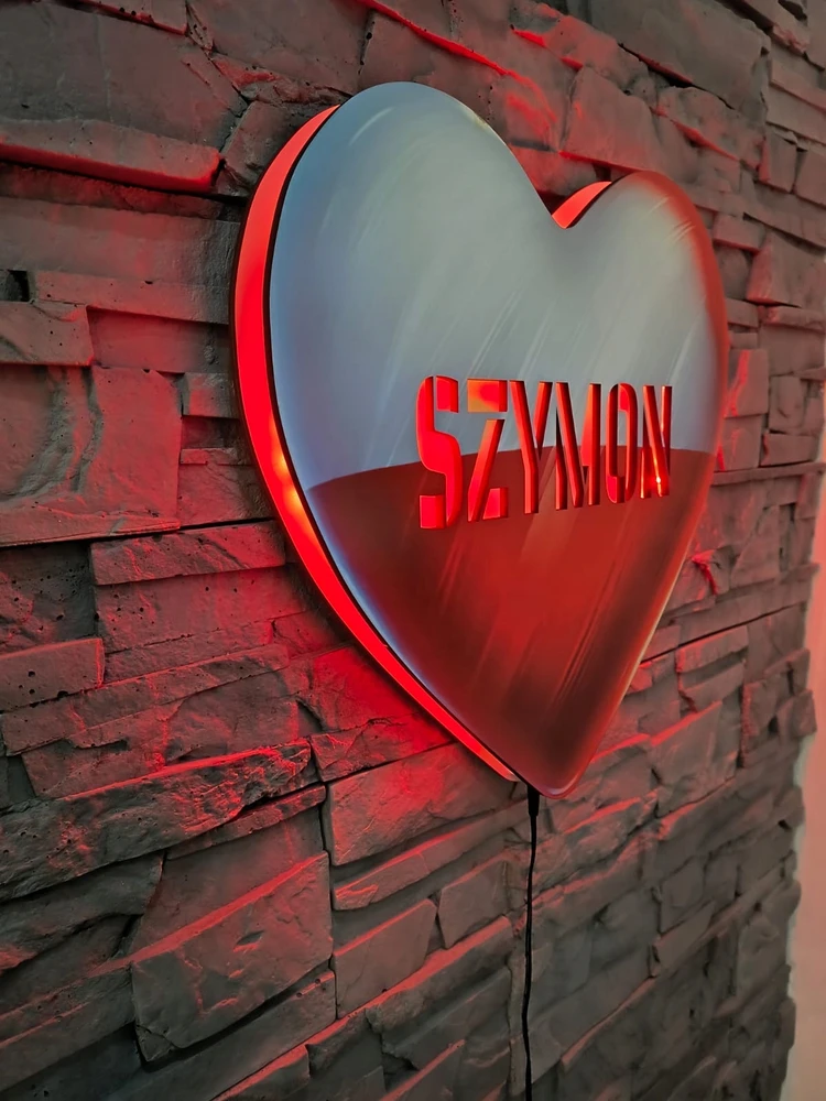 Bez Marki Lampa Led POLSKA Serce kolory personalizowana w kształcie serca