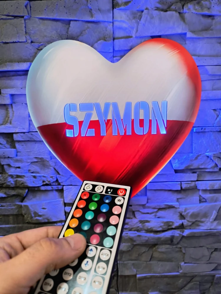 Bez Marki Lampa Led POLSKA Serce kolory personalizowana w kształcie serca