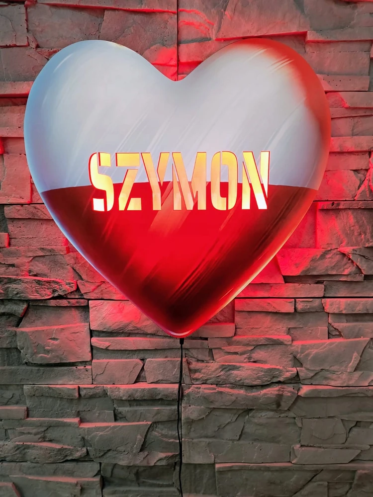 Bez Marki Lampa Led POLSKA Serce kolory personalizowana w kształcie serca