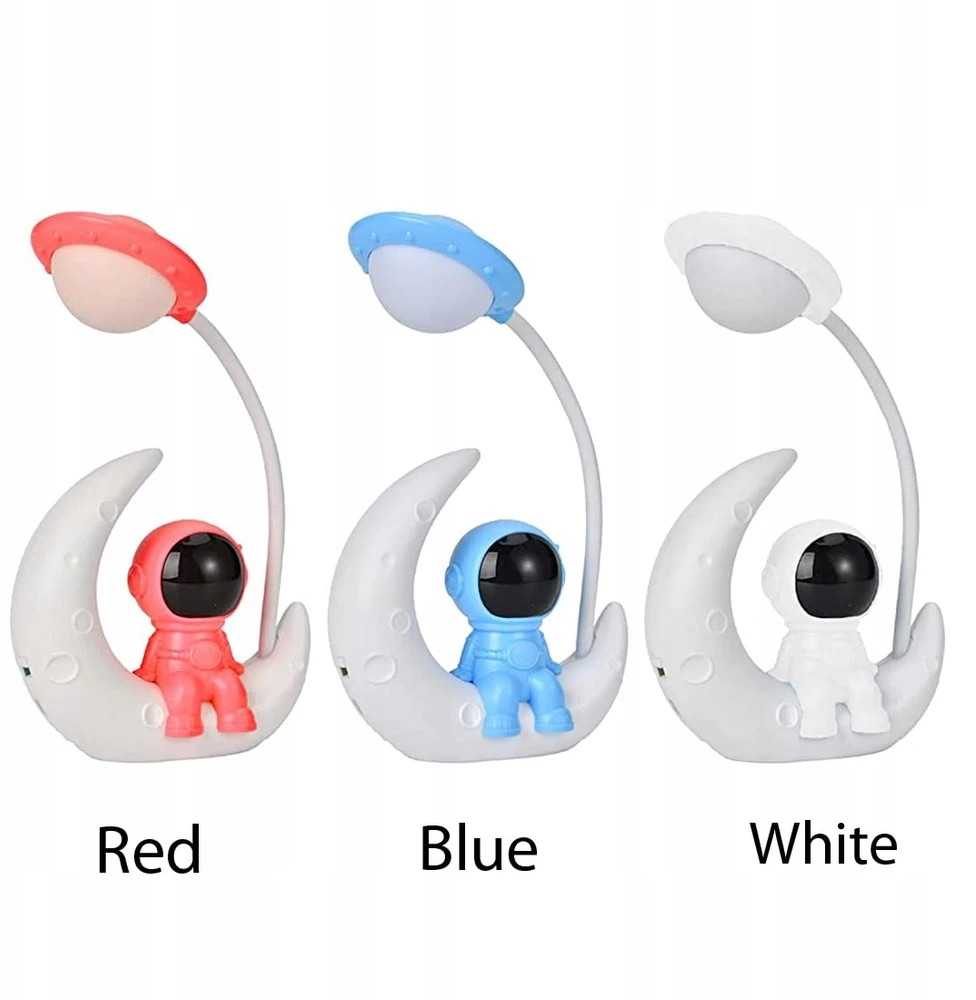Bez Marki LAMPA NOCNA BIURKOWA POKOJOWA ASTRONAUTA DLA DZIECI LAMPA LED USB