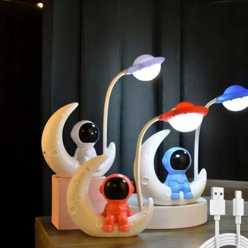 Bez Marki LAMPA NOCNA BIURKOWA POKOJOWA ASTRONAUTA DLA DZIECI LAMPA LED USB