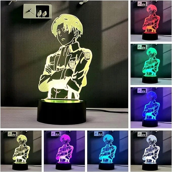 Bez Marki Lampa nocna Statuetka panelowa 3D Anime LED USB kolory Pultas 2x Panel