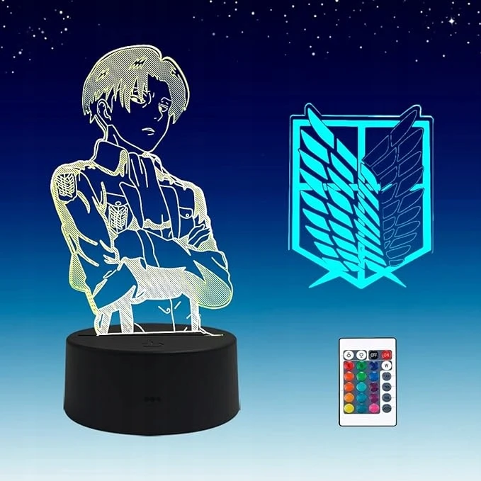 Bez Marki Lampa nocna Statuetka panelowa 3D Anime LED USB kolory Pultas 2x Panel