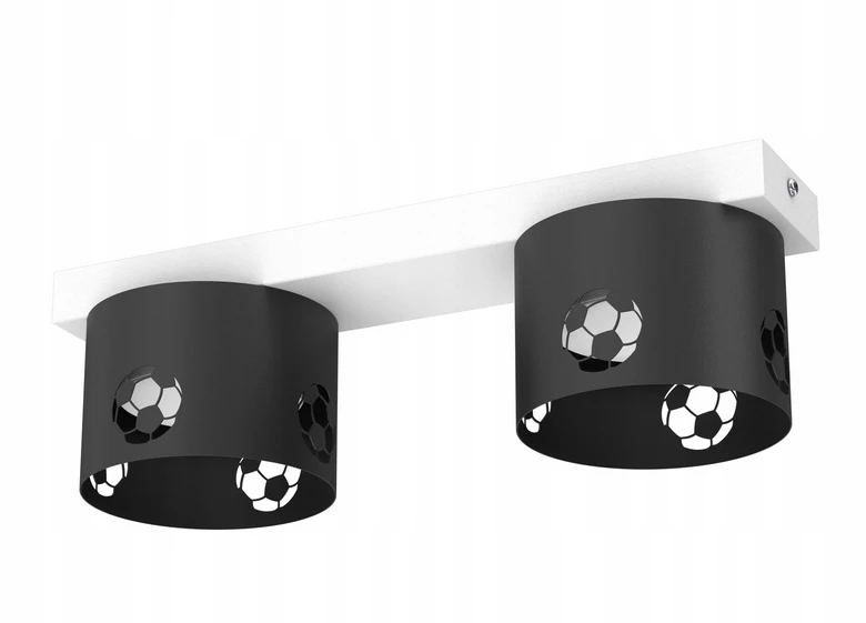 Bez Marki LAMPA PLAFON DLA CHŁOPCA PIŁKA NOŻNA BALL METALOWY KLOSZ 2 X GX53