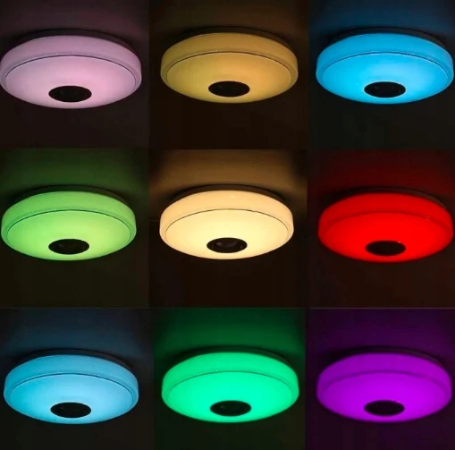 Lubinis šviestuvas Bez Marki LAMPA PLAFON NATYNKOWY RGB BLUETOOTH 60W ZMIENNA BARWA ŚWIATŁA Pultas