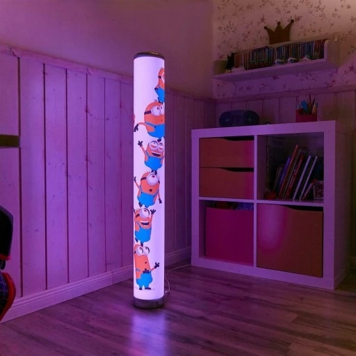 Bez Marki Lampa Podłogowa LED Minionki 103cm RGB 8 Kolorów Pilot Ściemniana