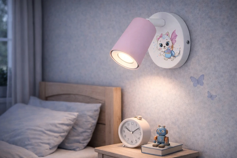 Bez Marki LAMPA ŚCIENNA KINKIET DZIECIĘCA LUMI DREAMS GU10 KOT POKÓJ DZIECKA NADRUK