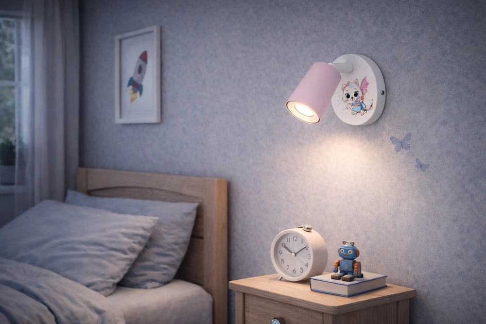 Bez Marki LAMPA ŚCIENNA KINKIET DZIECIĘCA LUMI DREAMS GU10 KOT POKÓJ DZIECKA NADRUK