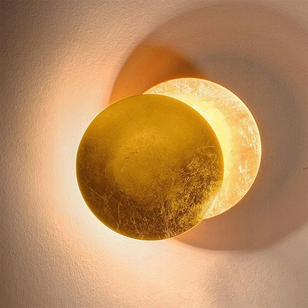 Sieninis šviestuvas Bez Marki LAMPA ŚCIENNA LED KSIĘŻYC ZŁOTO MIEDŹ OBRACALNA o 360° LED 25cm KREATYWNA