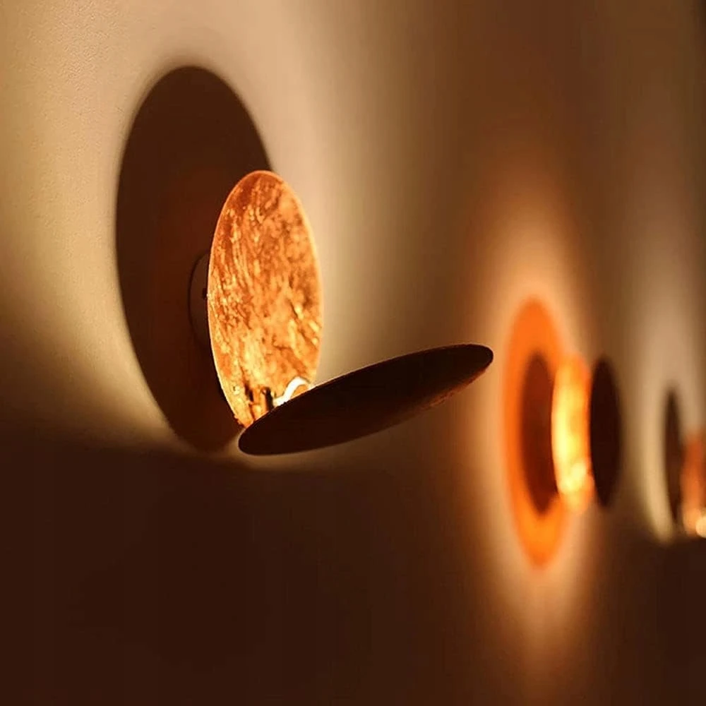 Sieninis šviestuvas Bez Marki LAMPA ŚCIENNA LED KSIĘŻYC ZŁOTO MIEDŹ OBRACALNA o 360° LED 25cm KREATYWNA