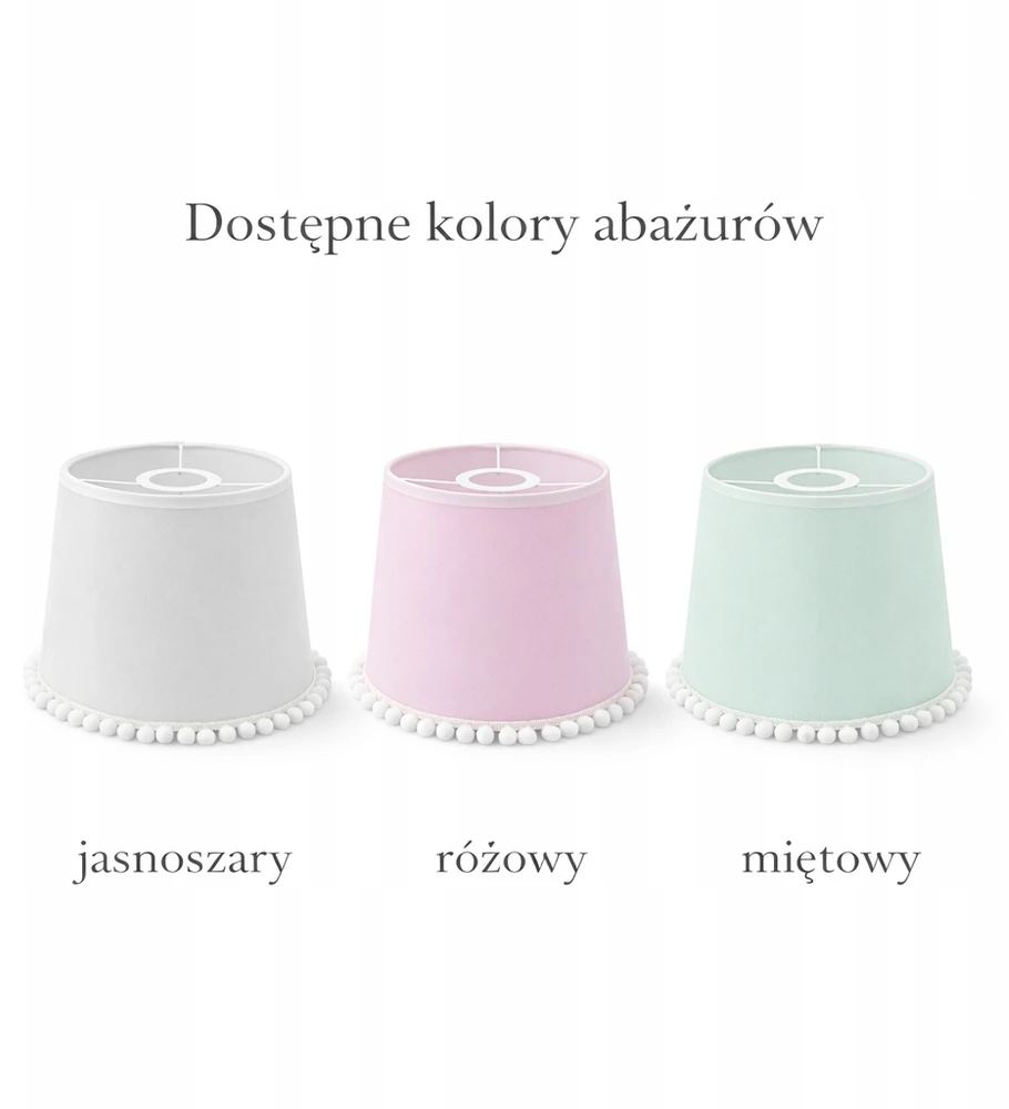 Bez Marki Lampa sufitowa do pokoju dziecka miętowa Magiczny Stożek Pomponiki 3xE27