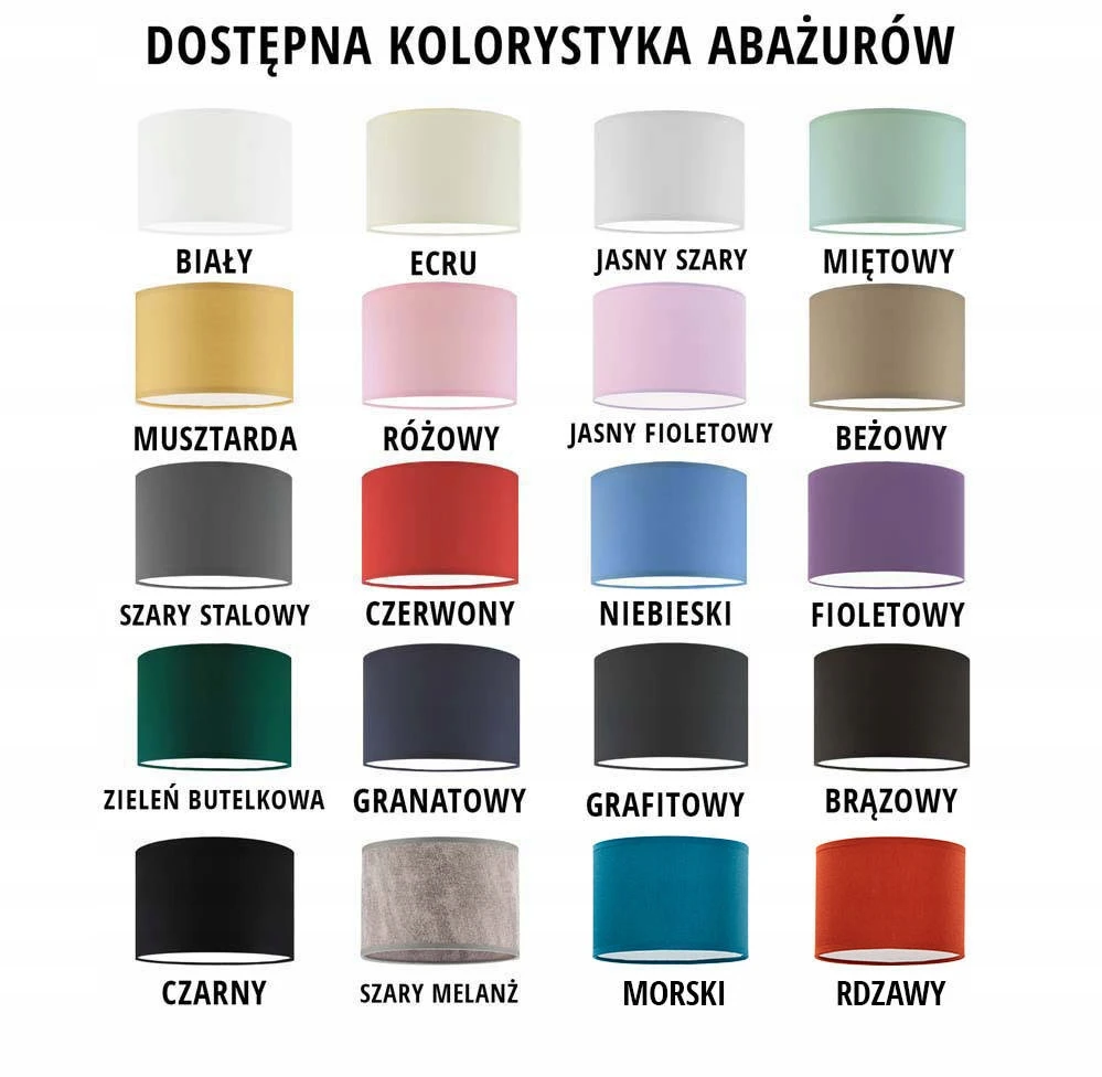 Bez Marki Lampa sufitowa do pokoju dziecka mėtų abażury Bajkowy Cylinderek 3xE27