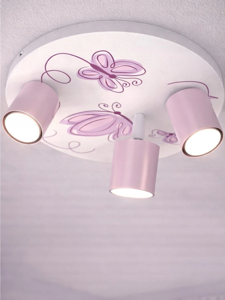Bez Marki LAMPA SUFITOWA DZIECIĘCA LUMI DREAMS PLAFON 30cm GU10 MOTYLE POKÓJ DZIECKA