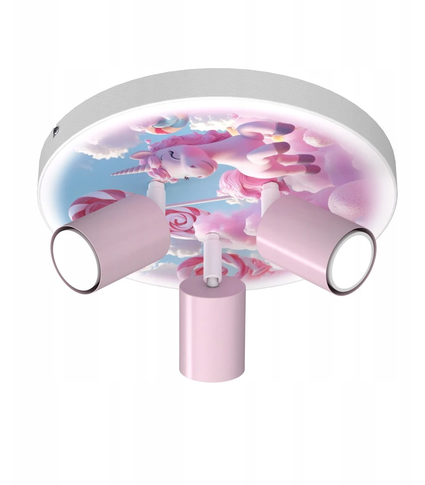 Bez Marki LAMPA SUFITOWA DZIECIĘCA LUMI DREAMS PLAFON 30cm UNICORN POKÓJ DZIECKA LED