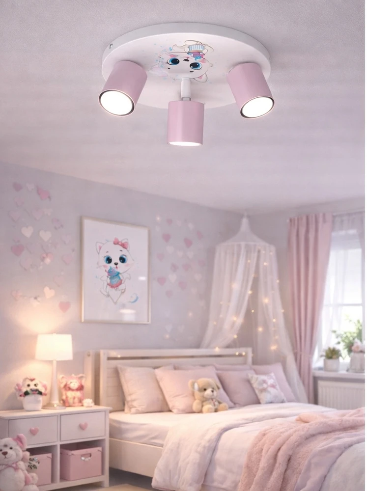 Bez Marki LAMPA SUFITOWA DZIECIĘCA LUMI DREAMS PLAFON 30cm GU10 KOT POKÓJ DZIECKA LED