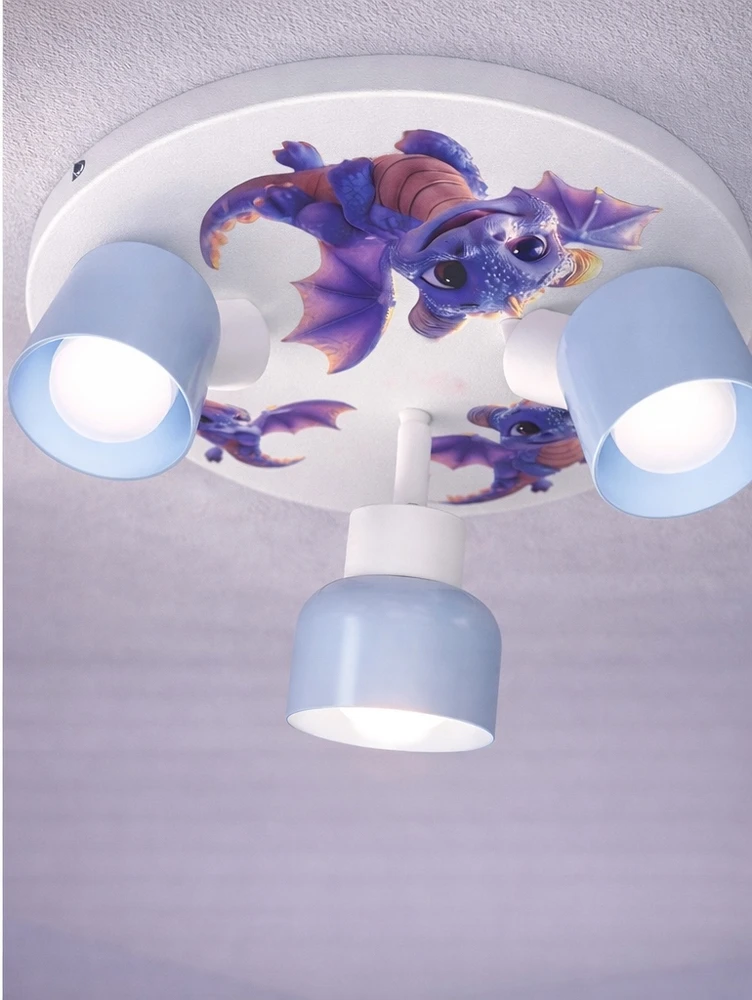 Bez Marki LAMPA SUFITOWA DZIECIĘCA LUMI DREAMS PLAFON 30cm E27 DRAGON POKÓJ DZIECKA
