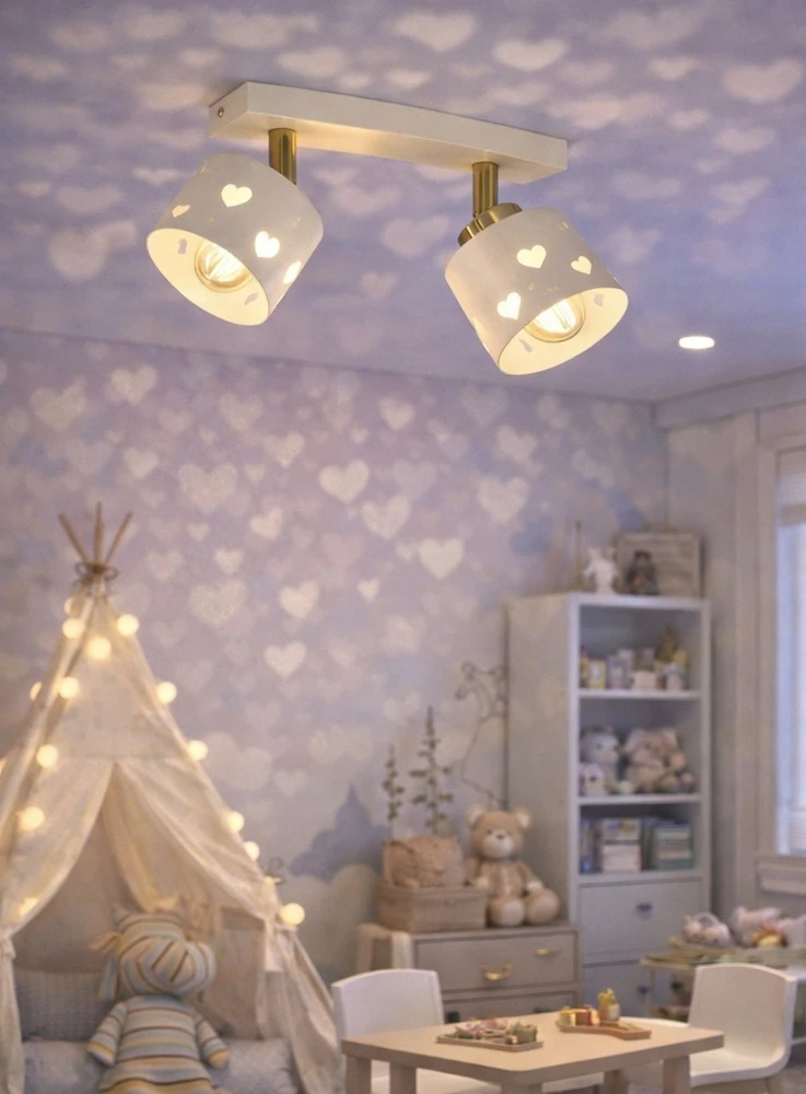 Bez Marki LAMPA SUFITOWA DZIECIĘCA POTRÓJNA STELLA KIDS BEŻOWA SERCA POKÓJ DZIECKA