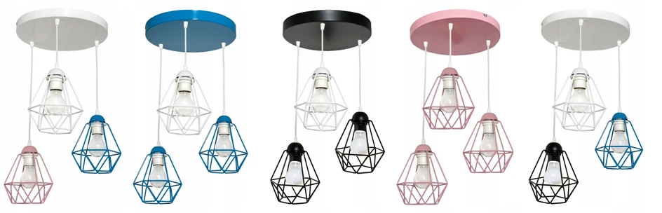 Bez Marki LAMPA SUFITOWA KINKIET DIAMOND COLOR 3 ŻYRANDOL DLA DZIECI DO POKOJU LED