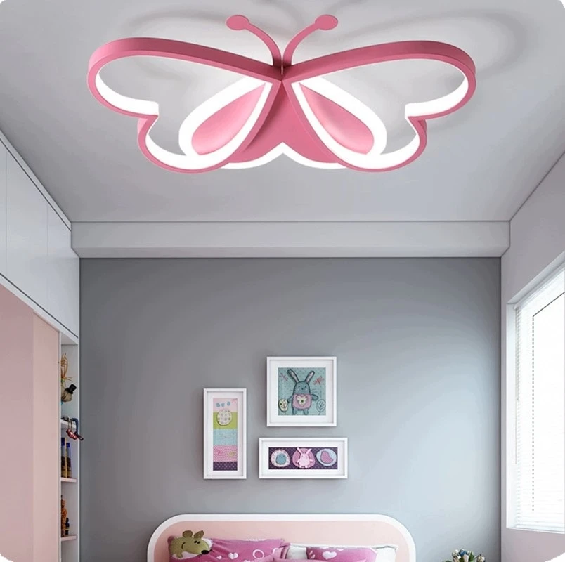 Bez Marki Lampa sufitowa LED MOTYLEK ROŽINĖ –Pilot Nowoczesna Lampa do Pokoju Dziecka