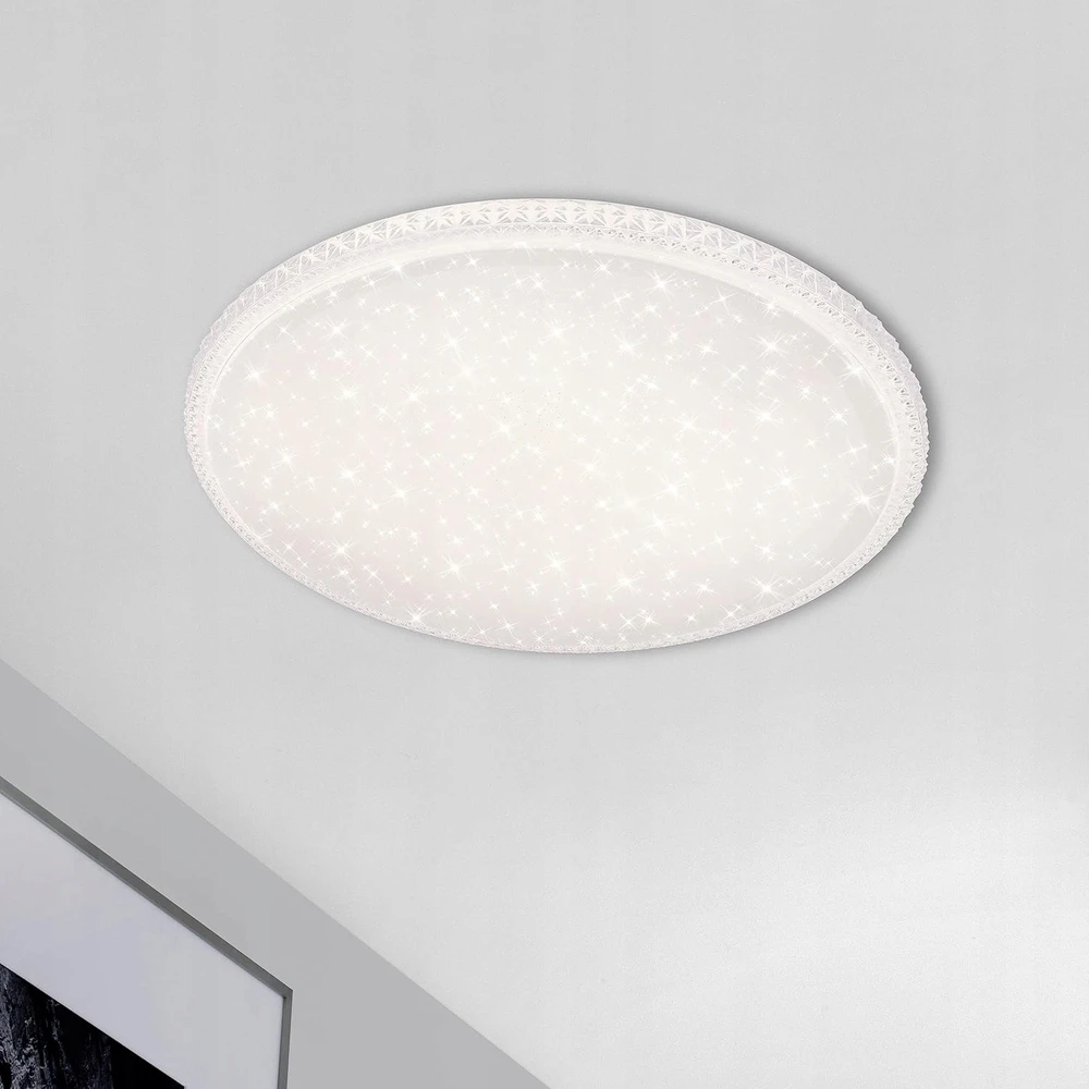 Bez Marki LAMPA SUFITOWA LED ŚCIEMNIANA Z PILOTEM GWIAZDAMI I KRYSZTAŁAMI