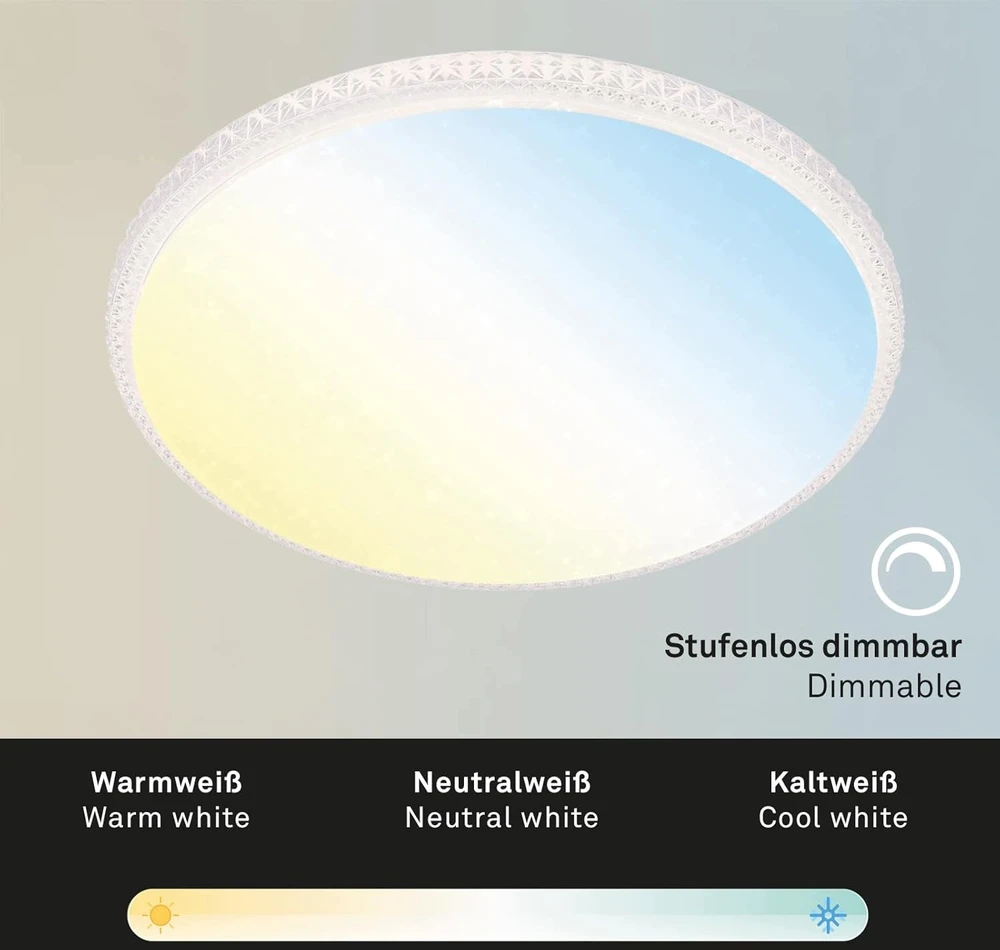 Bez Marki LAMPA SUFITOWA LED ŚCIEMNIANA Z PILOTEM GWIAZDAMI I KRYSZTAŁAMI