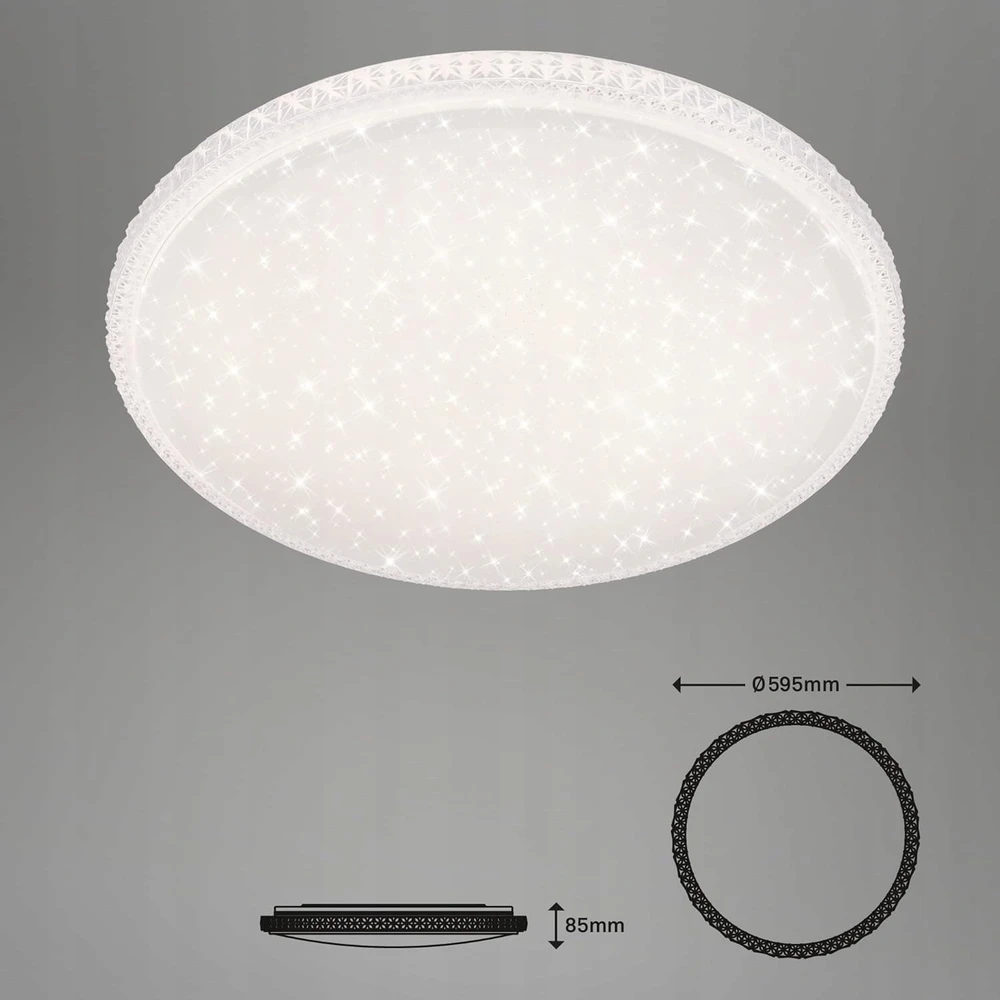 Bez Marki LAMPA SUFITOWA LED ŚCIEMNIANA Z PILOTEM GWIAZDAMI I KRYSZTAŁAMI