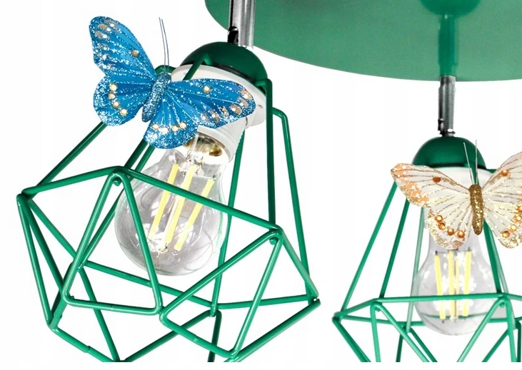 Bez Marki Lampa sufitowa MOTYLEK 3 Žalias diamond można LED do pokoju dziecka