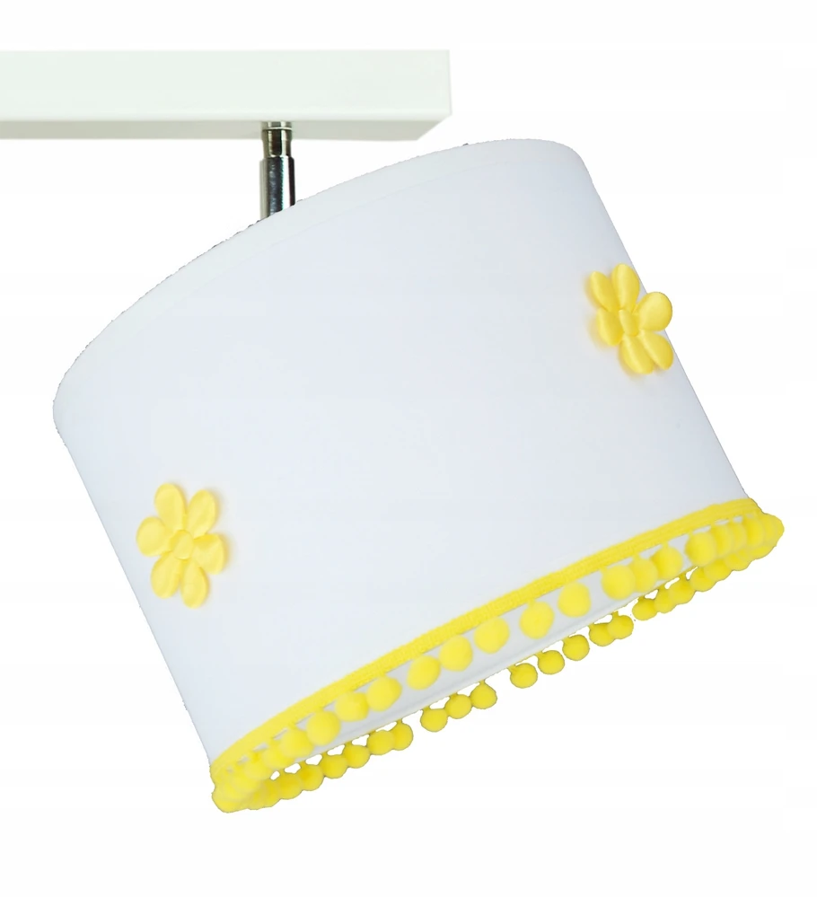 Bez Marki LAMPA SUFITOWA POTRÓJNA LISTWA 60cm DLA DZIECI Baltai Geltona KWIATKI BOHO