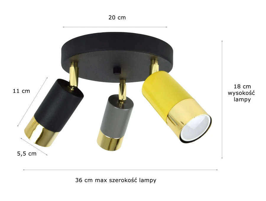 Bez Marki Lampa Sufitowa SPOT Tuby Metal Juoda Złota GU10 Reflektor regulowana Loft