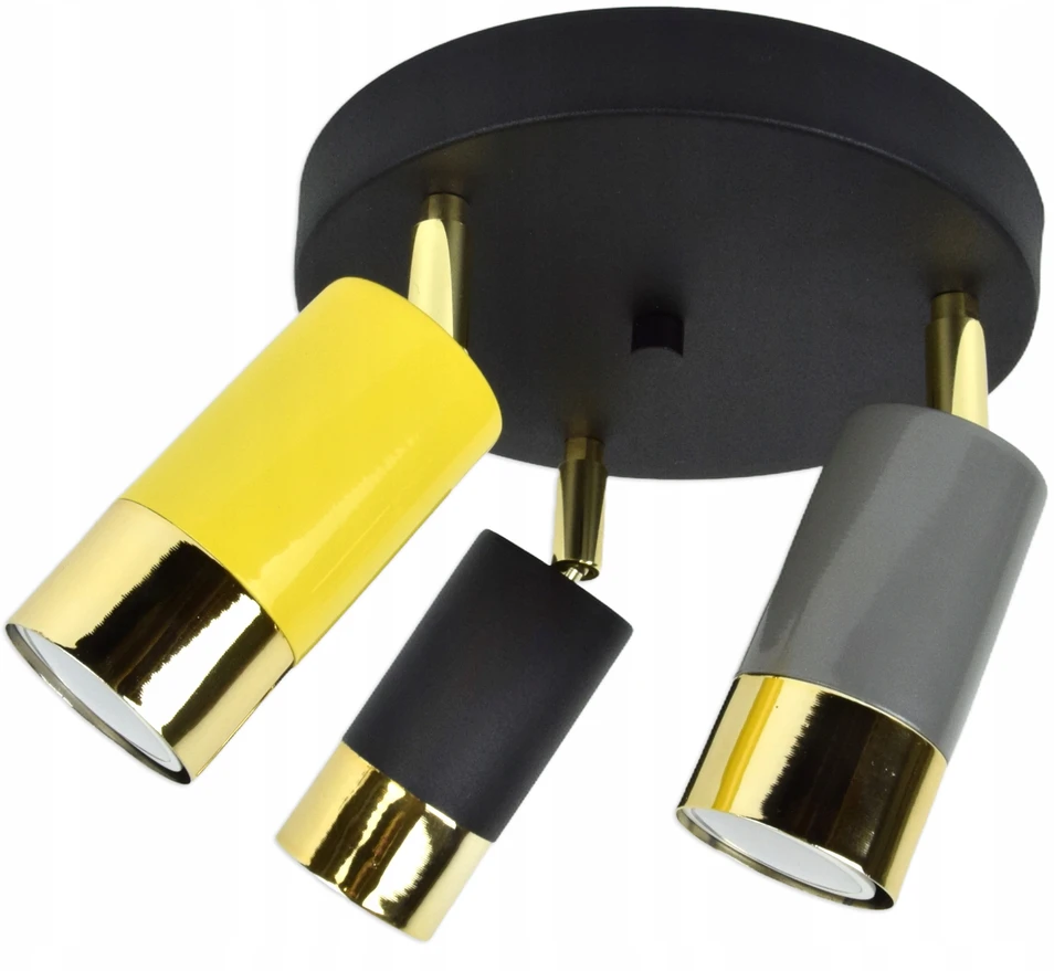 Bez Marki Lampa Sufitowa SPOT Tuby Metal Juoda Złota GU10 Reflektor regulowana Loft