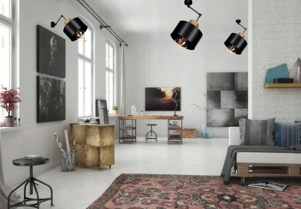 Bez Marki LAMPA SUFITOWA WISZĄCA LOFT 3 GOLD - można LED