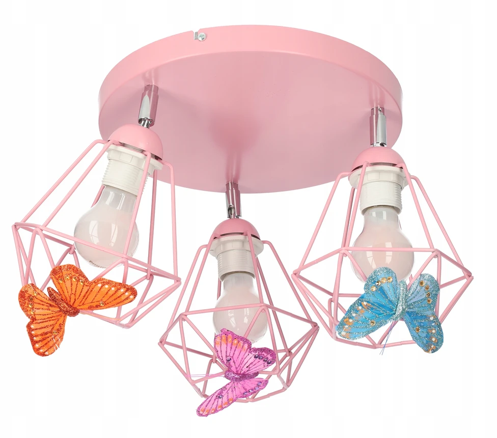 Bez Marki Lampa sufitowa wisząca żyrandol MOTYLEK 3 loft diamond lampy sufitowe róż